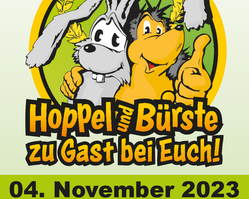 Minisportabzeichen mit Hoppel und Bürste 