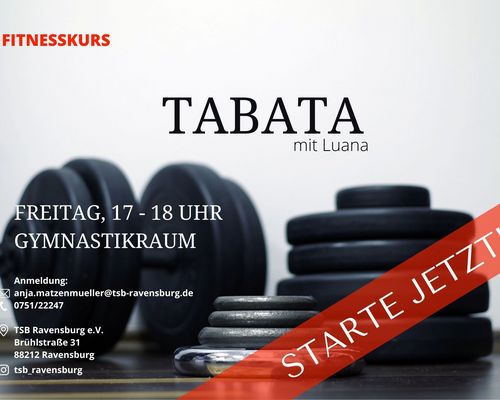 Tabata ab jetzt immer freitags! 