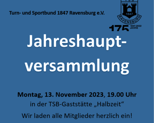 Jahreshauptversammlung 13.11.2023